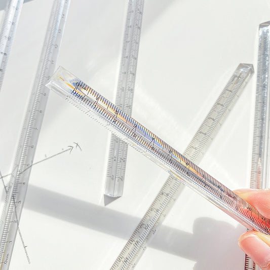 15cm Transparent Triangular Ruler, Durable High-Transparency PS Material