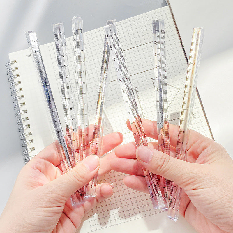 15cm Transparent Triangular Ruler, Durable High-Transparency PS Material