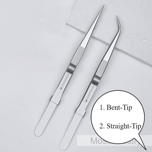2 Pcs Set 6" Durable Stainless Steel Tweezer Set: Rust-resistant, HighMade of stainless steel, resistant to rust and corrosionHighly elastic design, suitable for various sizesAnti-static treatment to prevent static interferenceFeatures