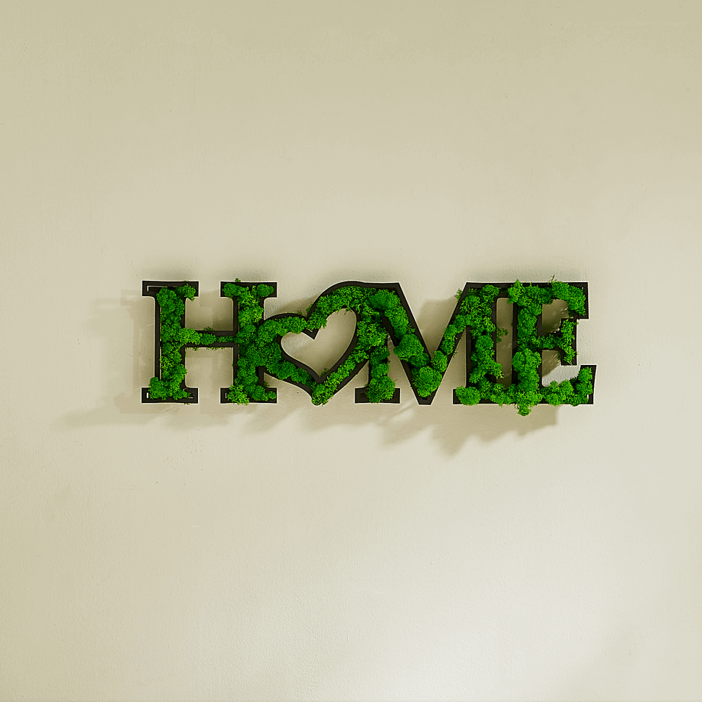 "HOME" Letter Art Moss Wall Decor – Heartfelt Greenery