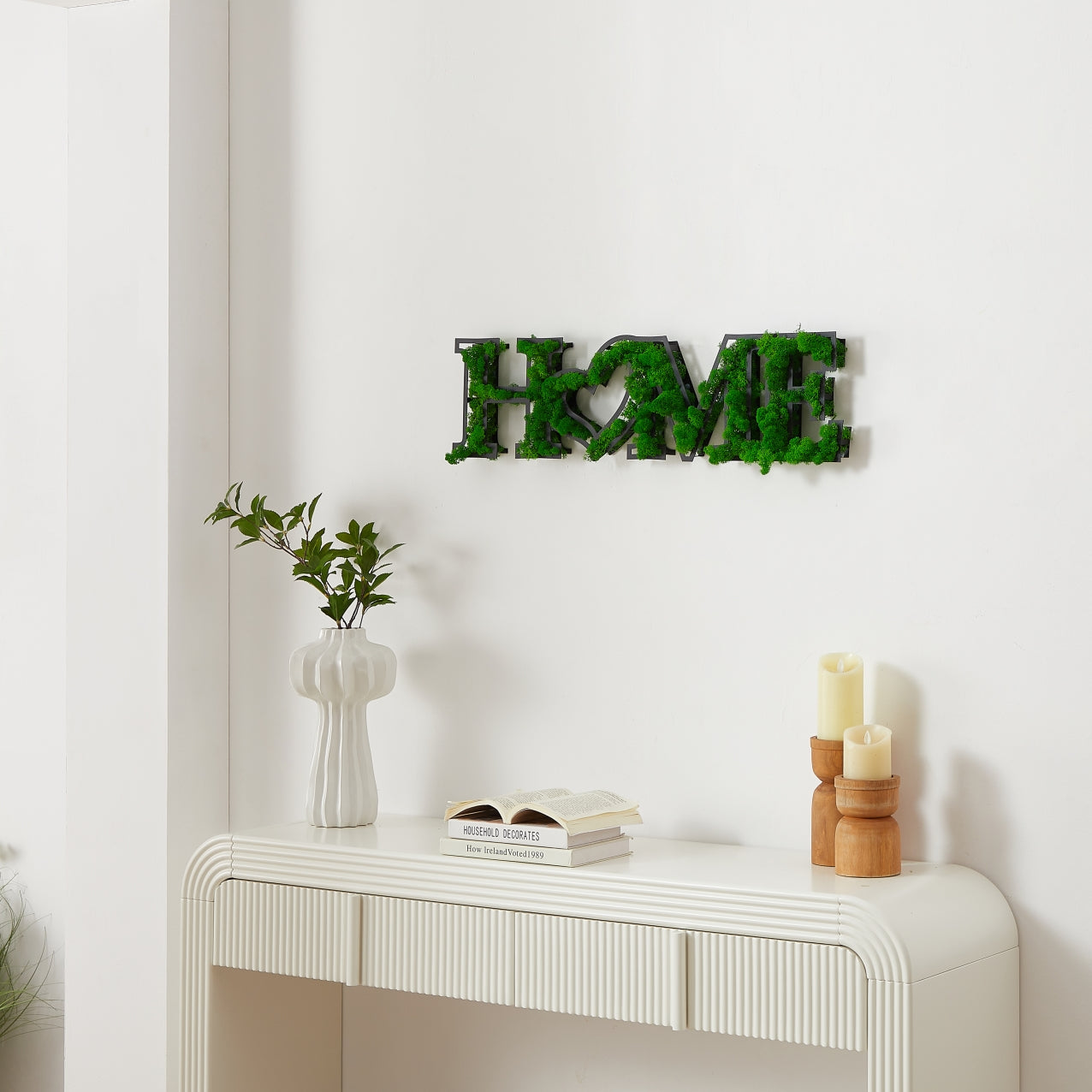 "HOME" Letter Art Moss Wall Decor – Heartfelt Greenery - Moss Artistry