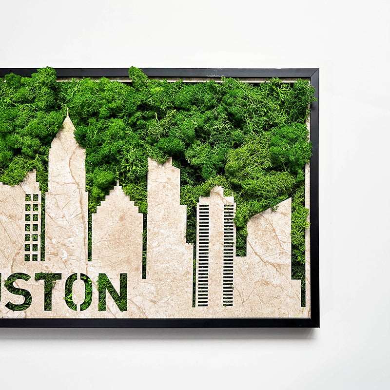 Houston Moss City Silhouette Metal Wall Art – Urban Meets Nature