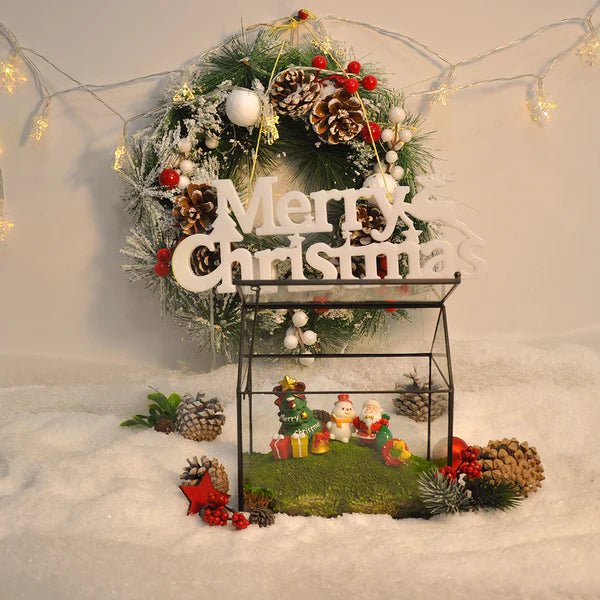 Santa Vibe Mossbox Terrarium - A Merry Miniature Christmas SceneHoliday Promotion: Originally [product_description]29, now available for the festive price of $78!
Description: Delight in the magic of the holidays with our Santa Vibe Mossbox, a hous