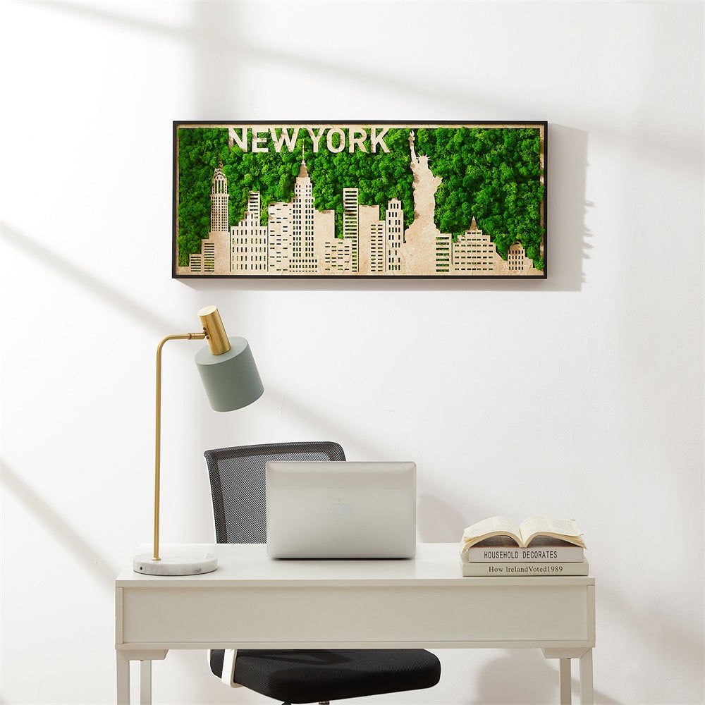 Iconic New York City Silhouette Moss Art - the Big Apple - Moss Artistry