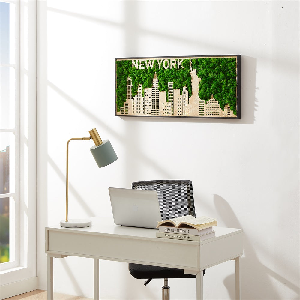 Iconic New York City Silhouette Moss Art - the Big Apple - Moss Artistry