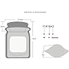 Reusable Airtight Mason Jar Ziplock Bags - Food Storage Solution with 
AIRTIGHT ZIPLOCK DESIGN:
Our reusable jar bags feature an airtight zipper design that effectively prevents air from entering the bag. With its smellproof and moistu