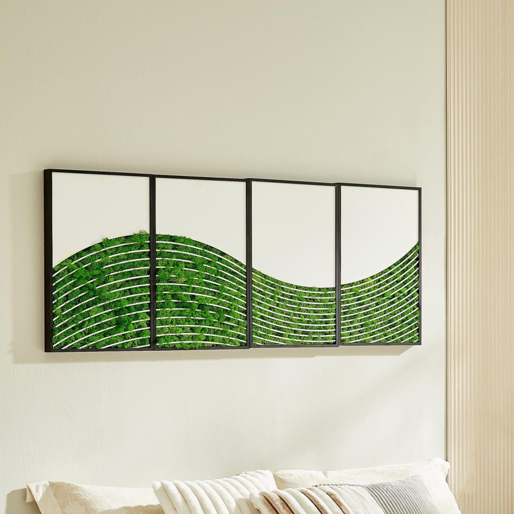 Wave Moss Metal Wall Art 4pcs Set Luxury Home Interior Design - Moss Artistry