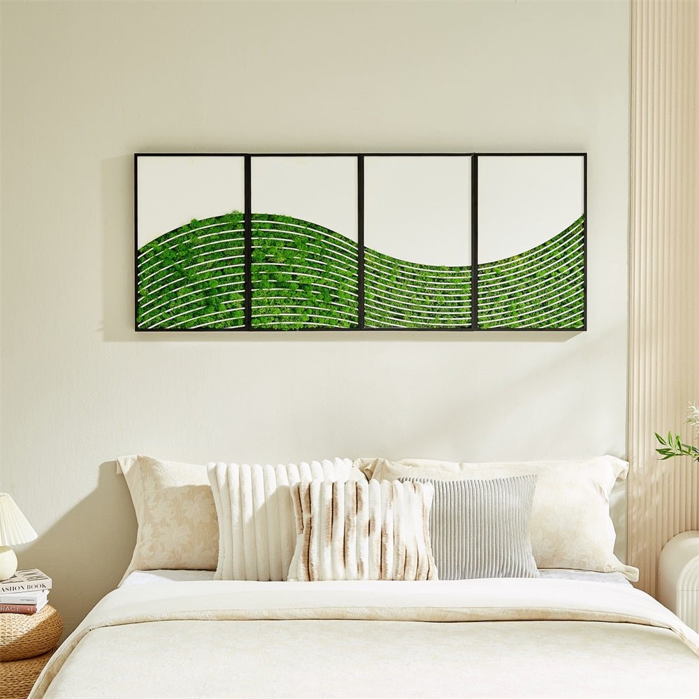 Wave Moss Metal Wall Art 4pcs Set Luxury Home Interior Design - Moss Artistry