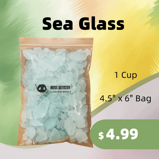 1 Cup Sea Glass for Aquarium and Glass Terrarium