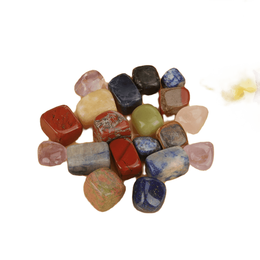 Tumbled Gemstones Polished Square Gemstone 1lb Mixed Chakra Natural Crystal Quartz Rock Lucky Healing Stones