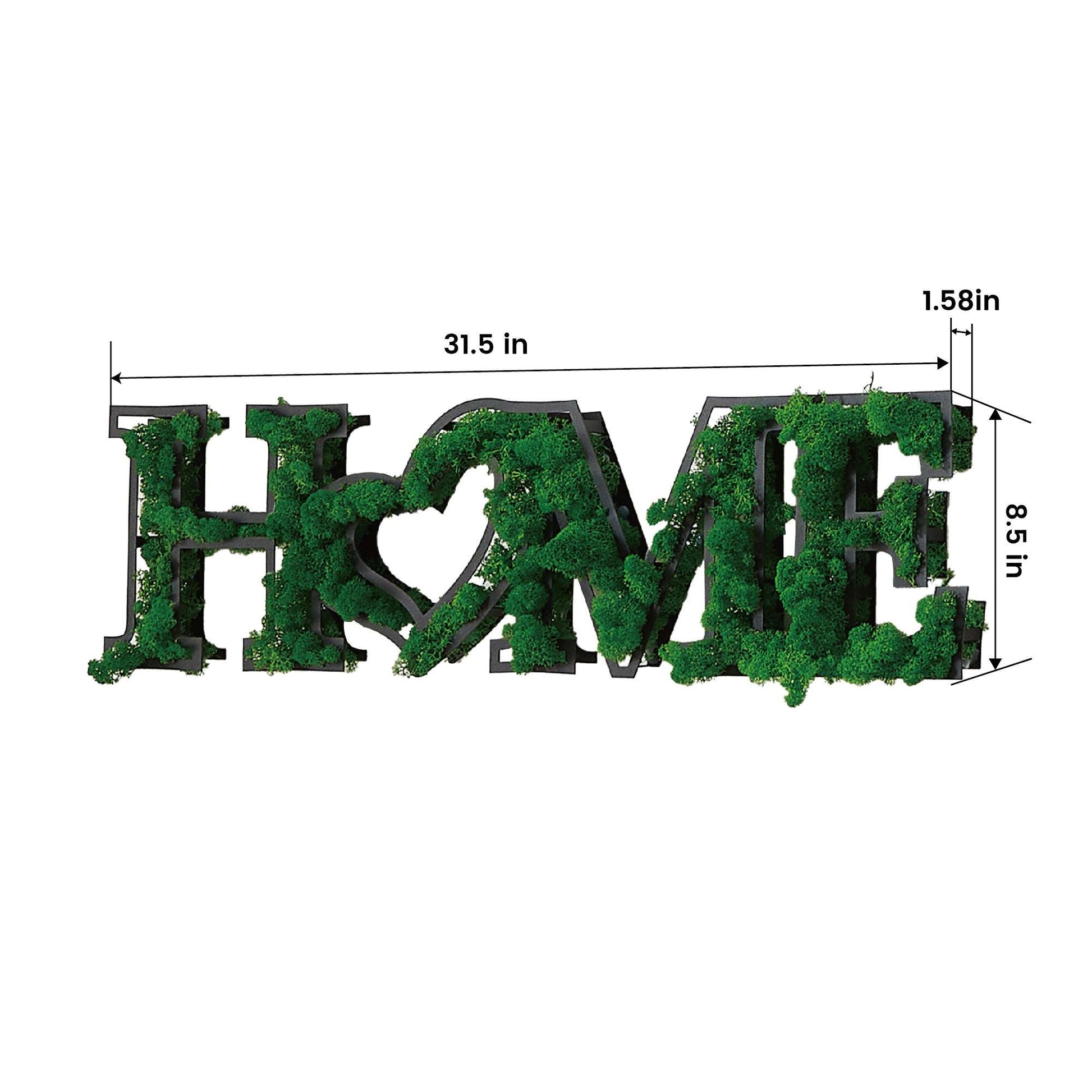 "HOME" Letter Art Moss Wall Decor – Heartfelt Greenery