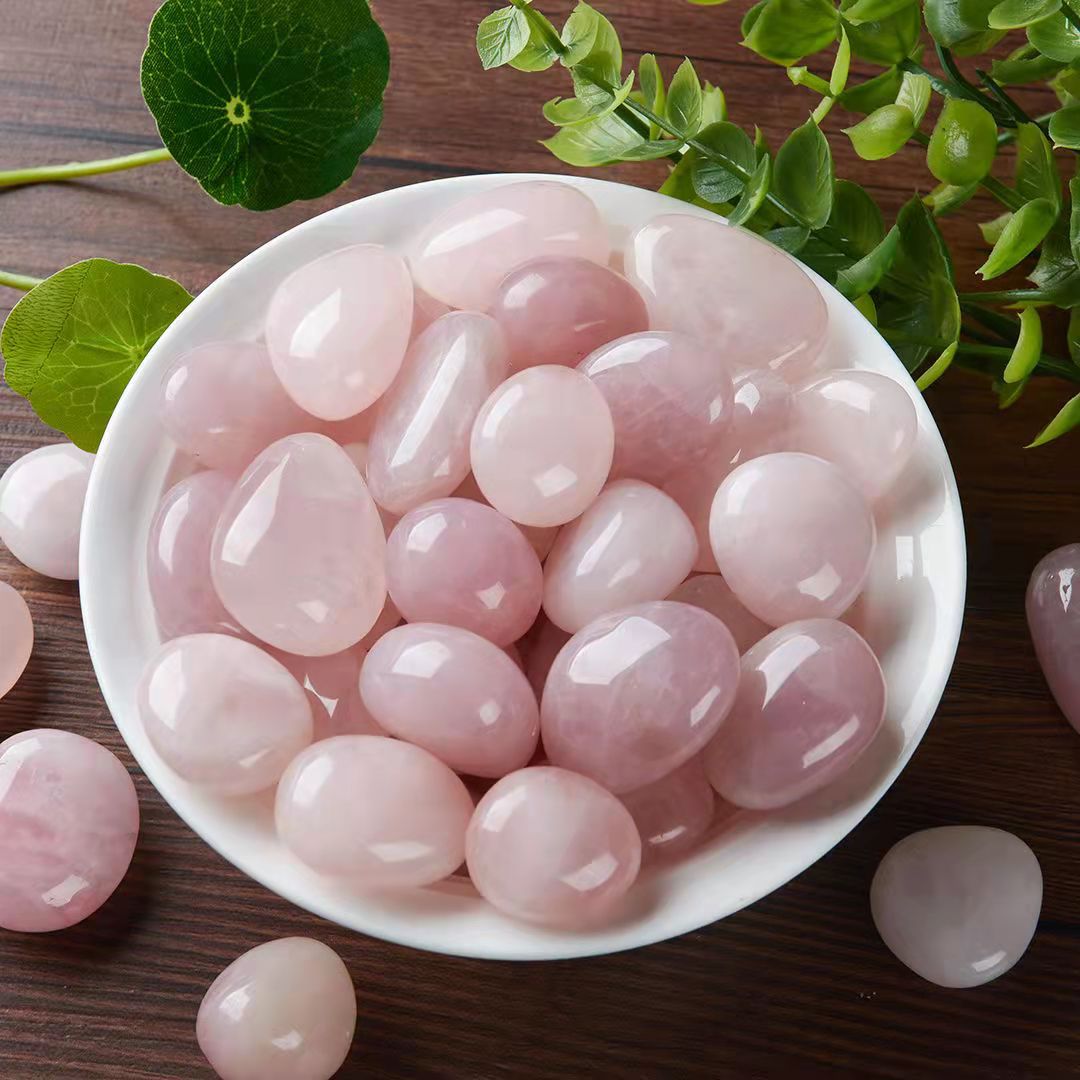 10PCS Polished Natural Rose Quartz Pebbles 2-3cm - Aquarium & Planter Decor