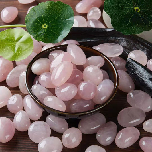 10PCS Polished Natural Rose Quartz Pebbles 2-3cm - Aquarium & Planter Decor